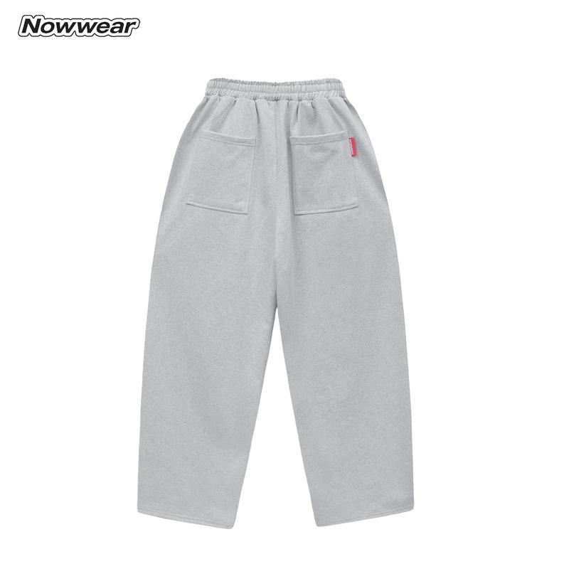 [ No Ruffles ] Nowwear Crab Leg Fleece Pants 400gsm Thick Loose Fit Curved Leg