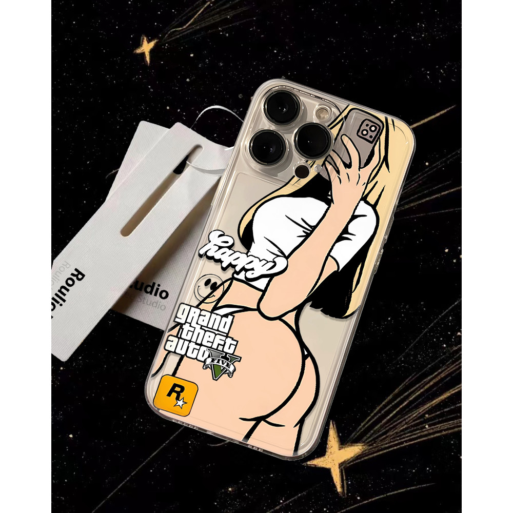 Ốp lưng điện thoại trong suốt GTA6 của Rockstar Games, tương thích với iPhone 17/13/11/12/14/15 Pro 