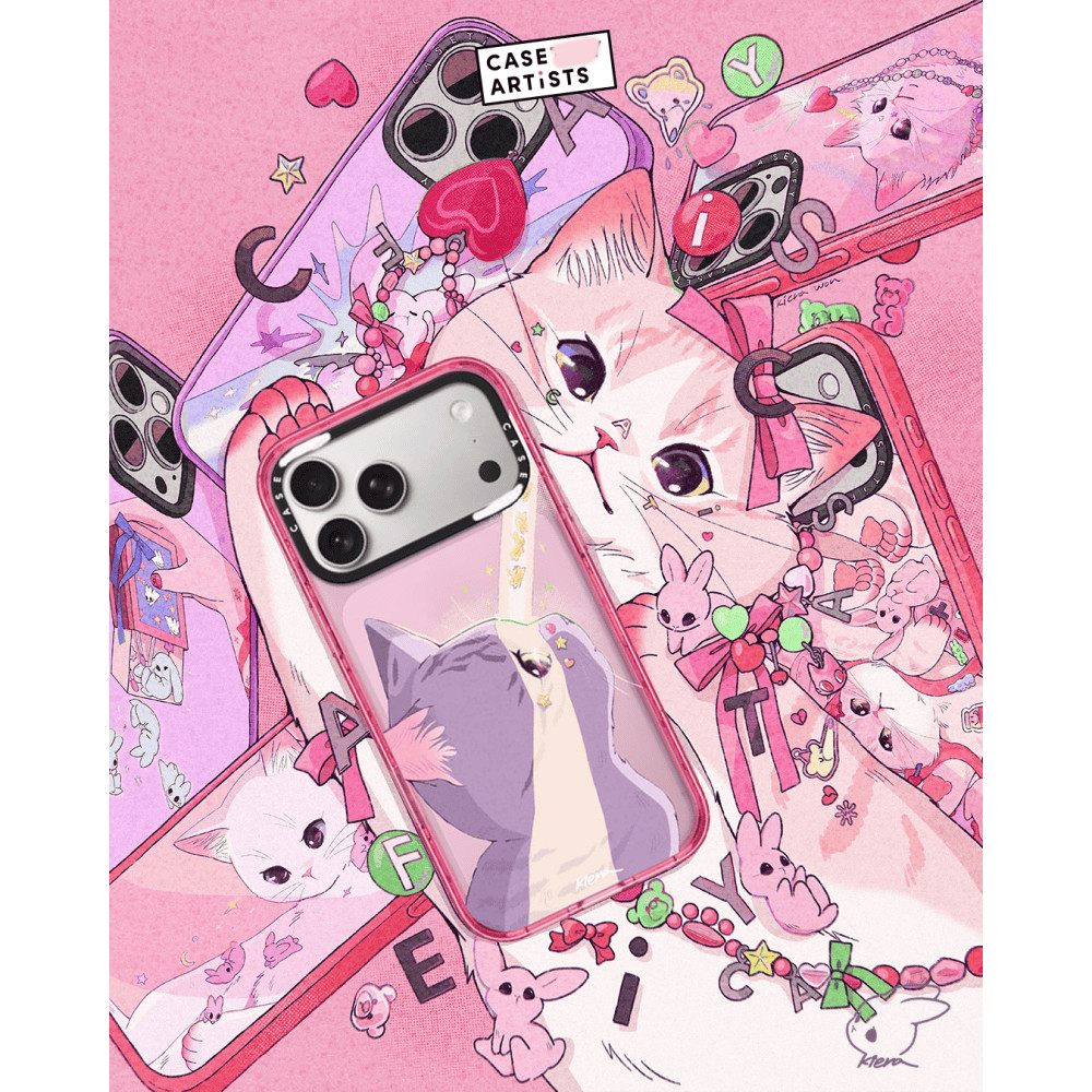CASECASE X Kiera Won Moonlight Pink Fizz & Peri Purple Clear Hard Từ Hút Tác Động Dành Cho Apple IPh