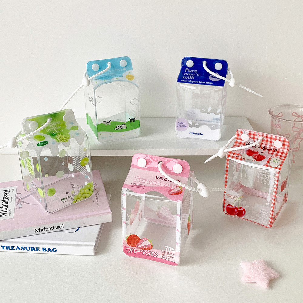 10cm Sang Trọng Búp Bê Túi PVC Trái Cây Sữa Thùng Đựng Bé Túi Cotton Trong Suốt Búp Bê Túi Bảo Quản Thần Tượng Tượng Túi Trưng Bày