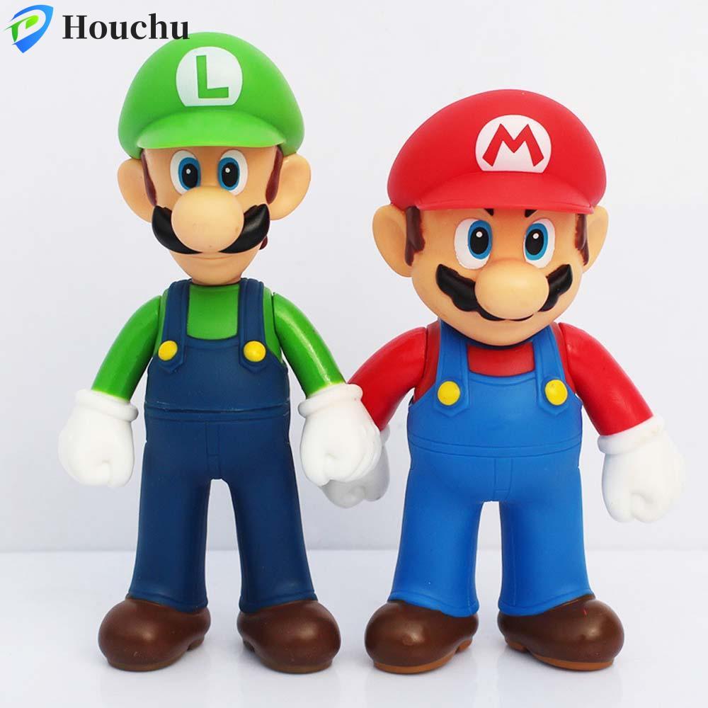 HOUCHU Hình Đồ Chơi Mario Anime Mô Hình Nấm Bộ Sưu Tập Mô Hình Hoạt Hình Trẻ Em Đồ Chơi Super Mario 