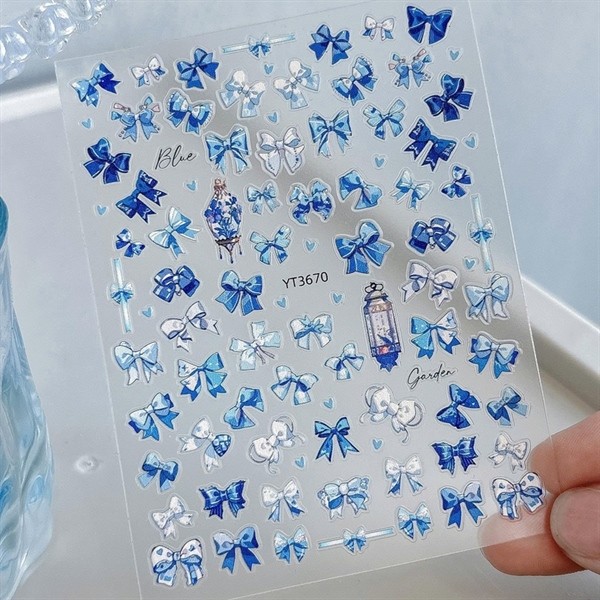 Sticker nơ xanh YT3670-3671