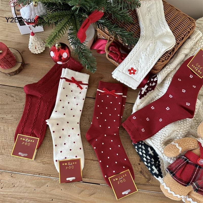 Y2E2noa - 5 Đôi Tất Ông Già Noel Dễ Thương Cho Mùa Thu Đông và Lễ Hội Giáng Sinh