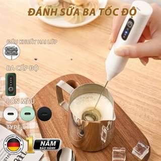 Máy đánh sữa cà phê sạc điện – 3 tốc độ, lò xo kép, cấp thực phẩm. Dùng cho cà phê, sữa, trứng, tiện lợi.