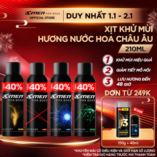   Tặng thêm 40% dung tích  Xịt khử mùi XMen For Boss Intense  Luxury Legend Motion 210ml - Hương Nước Hoa Châu Âu 