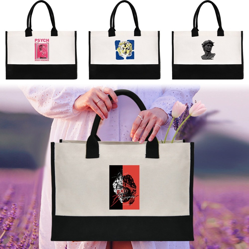 Hot Handbag  Jute Tote Bag Women Shopping Bag Korean Bag Casual Lady Eco Recyclable Large Size Handb