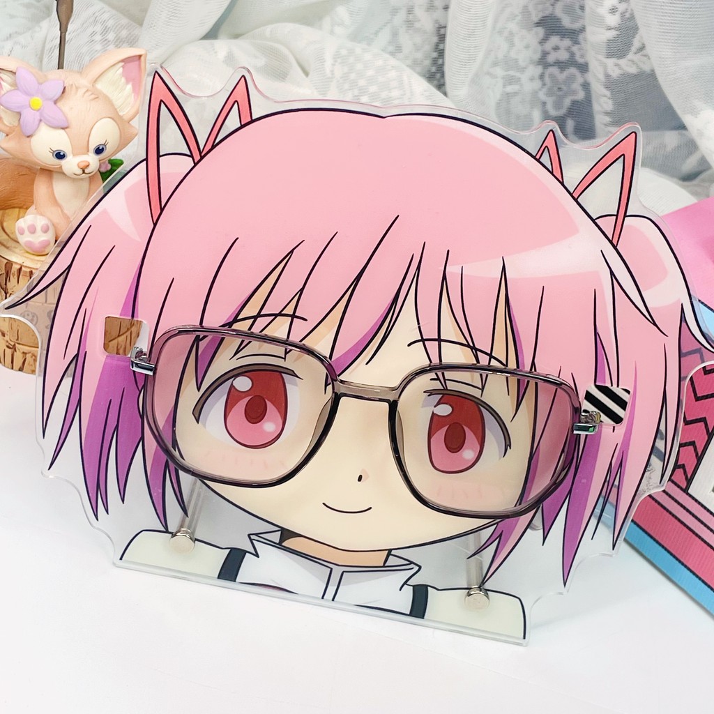 Spot Goods#Magical Girl Madoka Cute Cartoon Acrylic Glasses Frame Merchandise No Material Comic Exhi