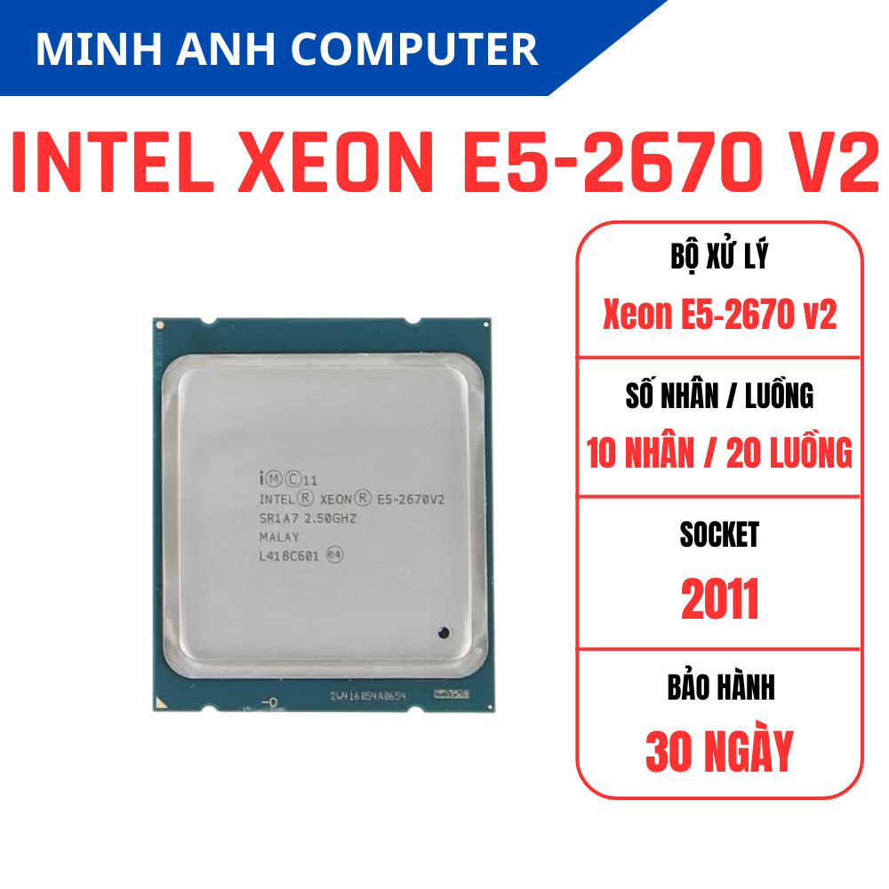 CPU Intel Xeon E5 V2 / V3 – 2670V2, 2695V2, 2676V3, 2696V3, 2699V3 – Server X79 X99