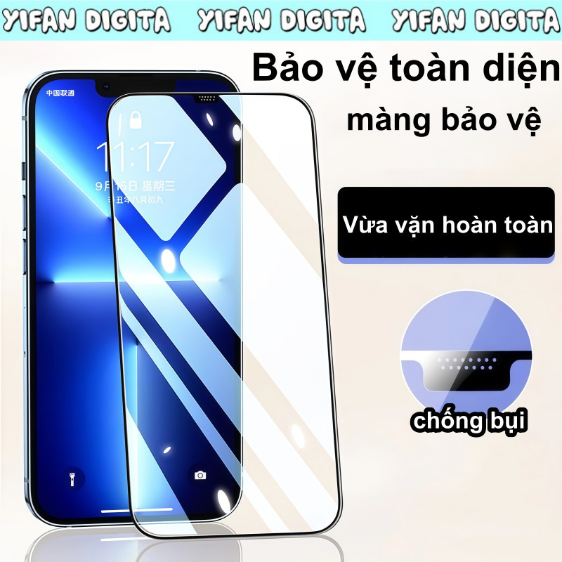 [Chất lượng cao]Kính cường lực iphone  lưới chống bụi  HD cho iPhone 17 16 15 14 13 12 1 1Plus Pro m