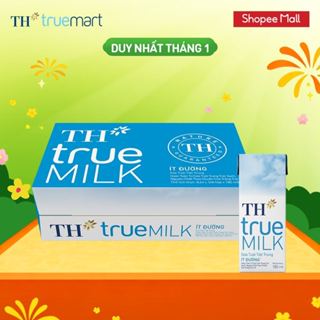  Thùng 48 hộp sữa tươi tiệt trùng TH true MILK ít đường 180 ml  180 ml x 48  