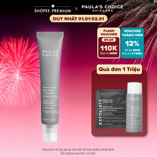  Tinh chất thay da sinh học giúp da sáng mịn Paula's Choice Skin Perfecting 25% AHA + 2% BHA Exfoliant Peel 30ml 9560 
