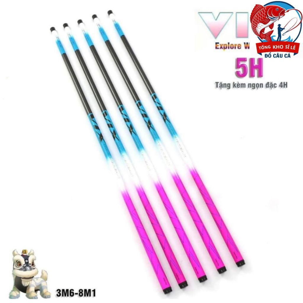 Cần câu tay HUA MX  /VIX độ cứng 5H,chuyên đánh cảm giác gẩy rô diếc cao cấp tặng kèm ngọn phụ