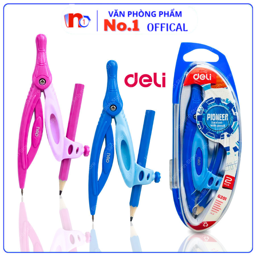 Compass G20102 Hiệu Deli Thiết Kế Chắc Chắn, Chất Liệu Nhựa Cao Cấp, Màu Nam & Nữ - VPP NO.1