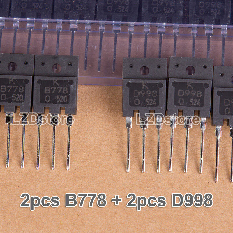2 Cặp (2 chiếc B778 + 2 chiếc D998) TO-3PF 2SB778 2SD998 KB778 KD998 KTB778 KTD998 TO3PF 10A / 120V 