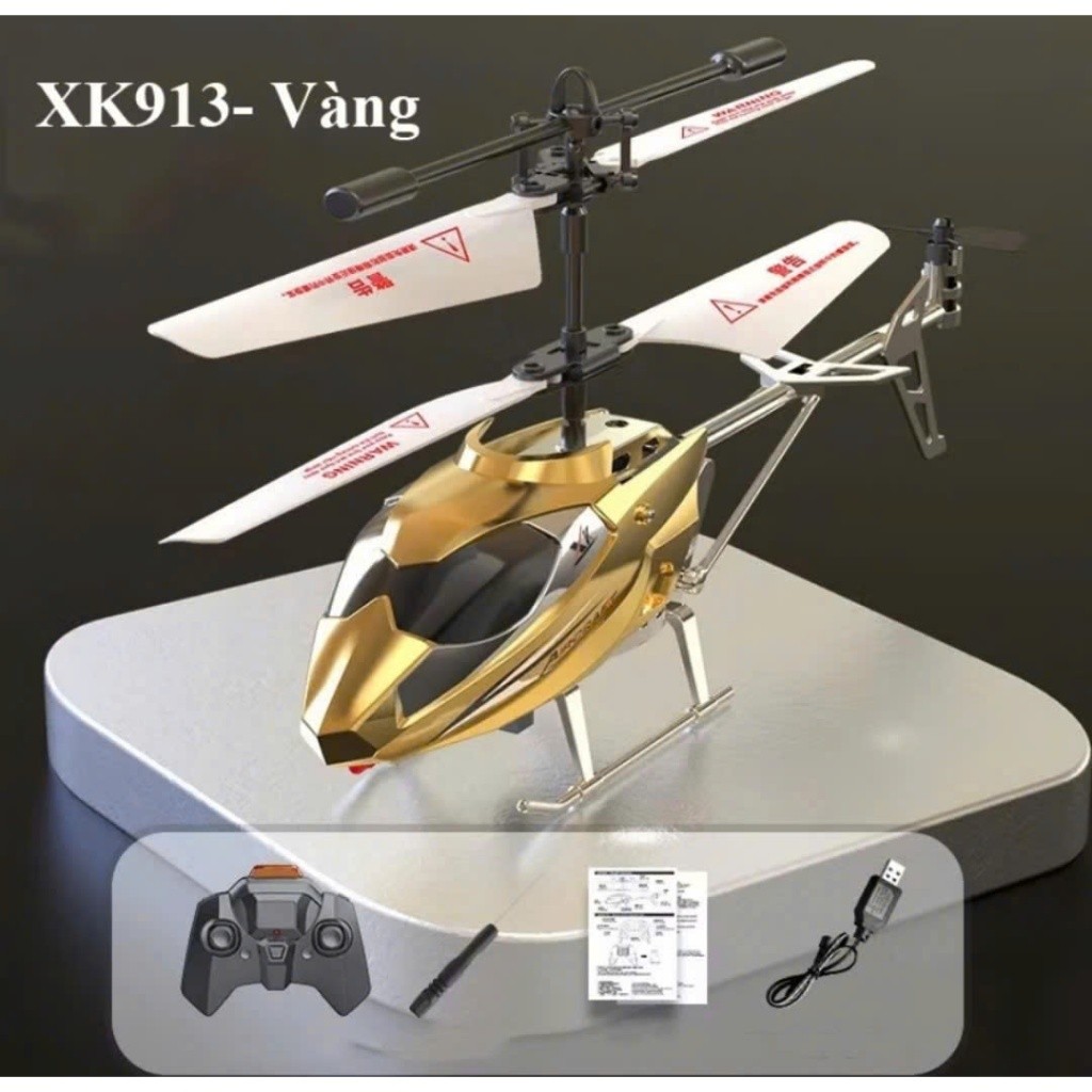 Máy Bay Trực Thăng Điều Khiển Từ Xa XK913 - 6 chiều sử dụng pin sạc mẫu mới cho bé yêu