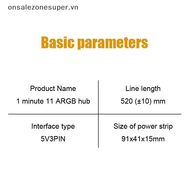 Ons PC Quạt Làm Mát ARGB HUB 1 Đến 11 5V 3Pin Dải LED Ánh Sáng HUB Adapter SATA Power ARGB Fan Split