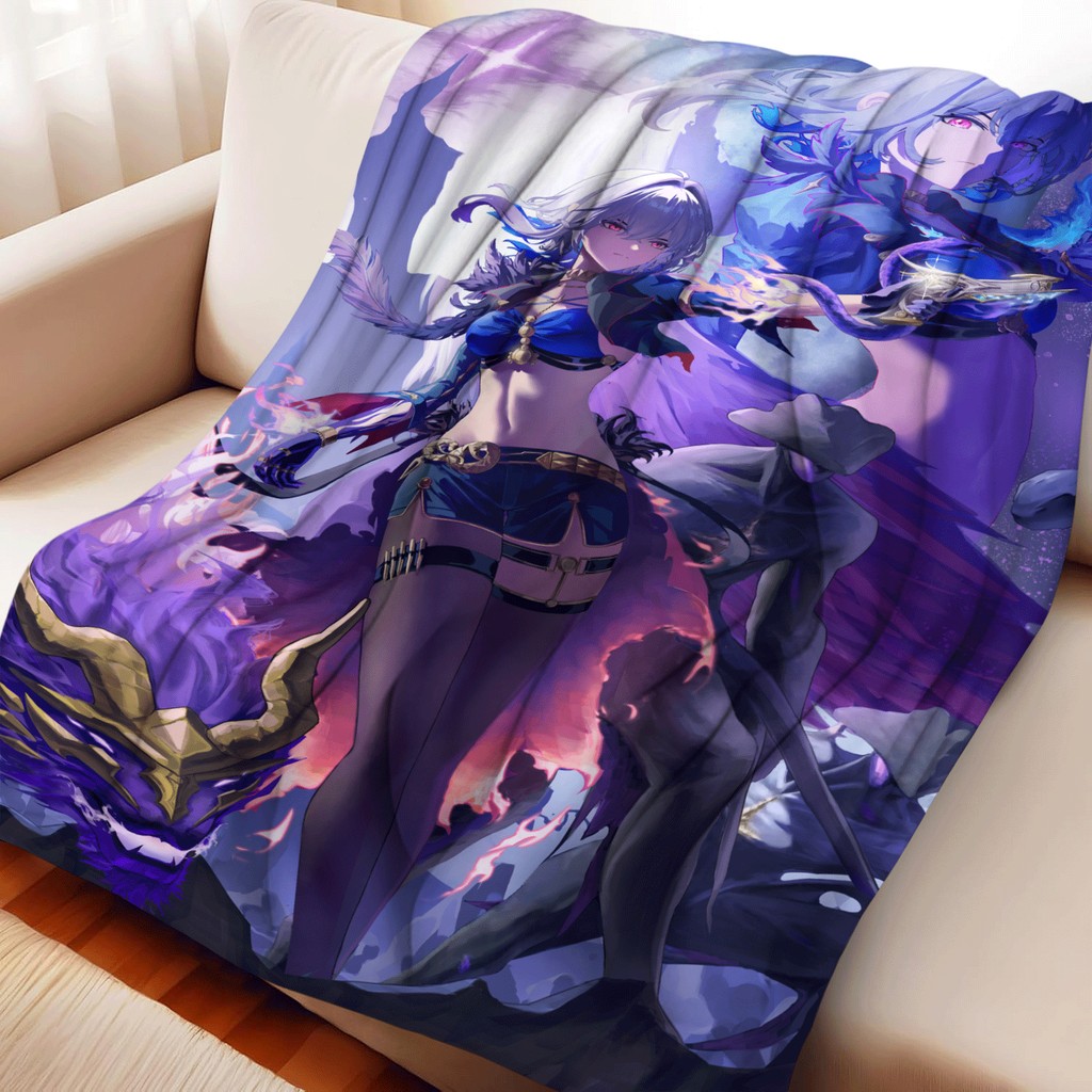Gió hú Sóng Gabriella Flannel Chăn Ấm Áp Mềm Điều Hòa Không Khí Otaku Chăn Đa Năng Trang Trí Chăn