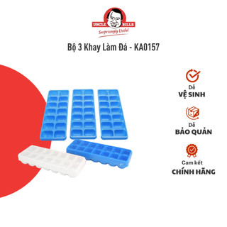 Bộ 3 khay làm đá 14 ô tủ lạnh uncle bills chống dính nhanh tạo đá dễ vệ sinh - ka0157