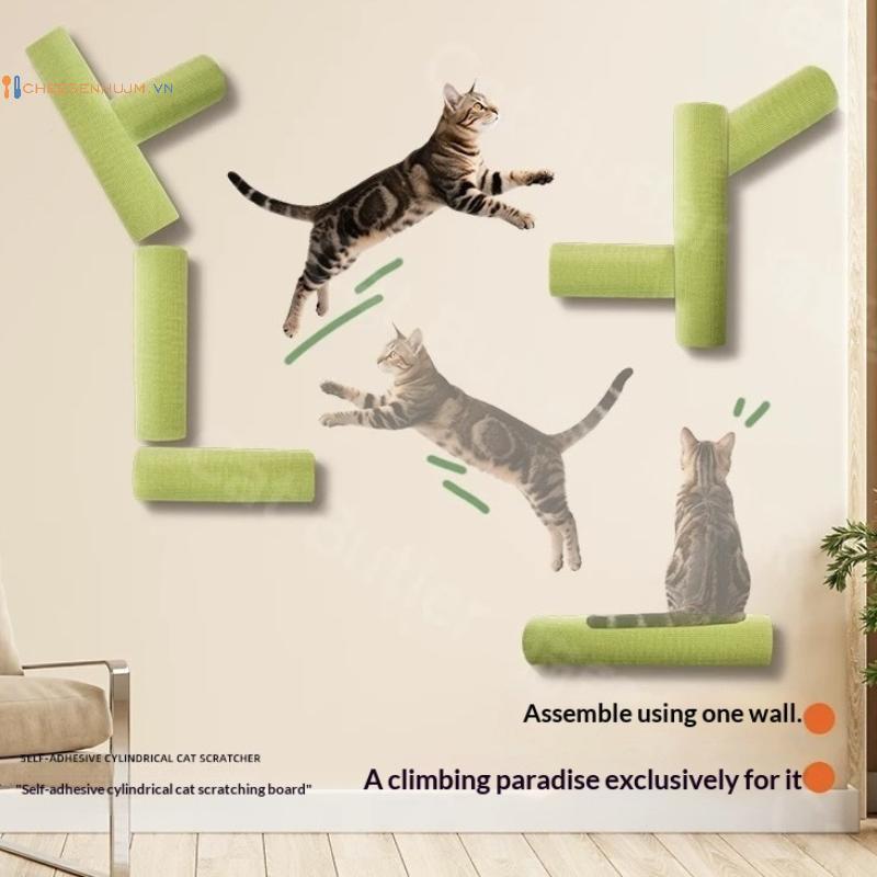 Cs Dọc Cat Scratching Board Treo Tường Mèo Cây Tự Dính Mèo Trầy Xước Bài Treo Tường Mèo Đồ Chơi Leo 