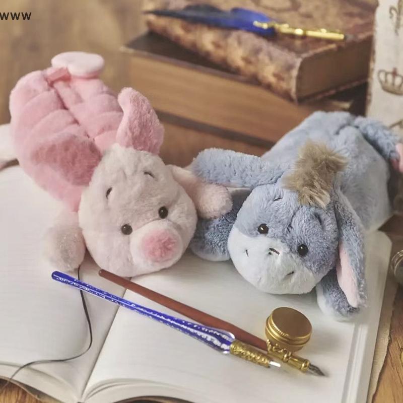 [auz] Cute Cartoon Pijie Pig Eeyore Donkey Plush Doll Design Pen Bag Storage Bag Student Large Capac