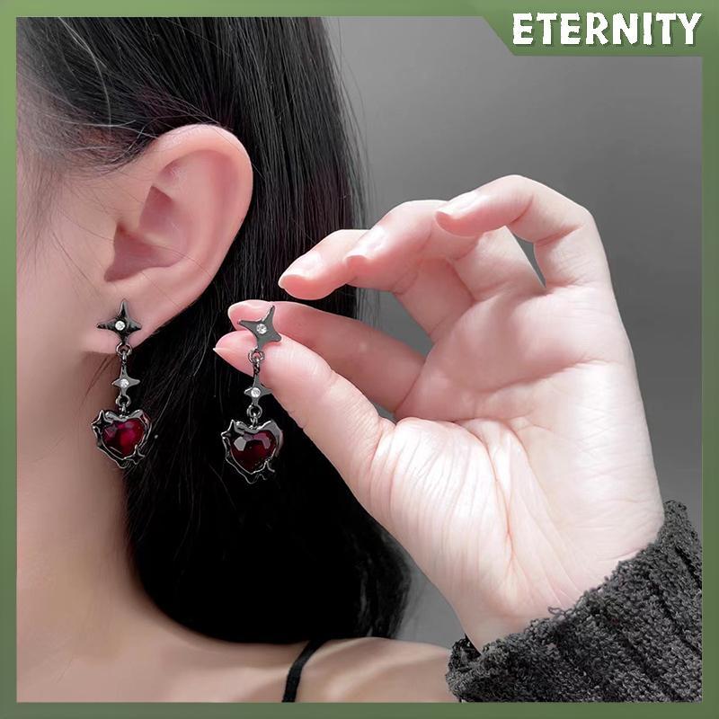 Eternity Y2K Goth Pendant & Earings Set - Zircon, Gothic Style, Perfect for Unique Jewelry Lovers