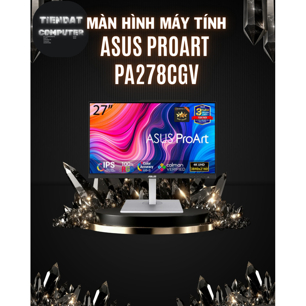 ASUS ProArt PA278CGV – Màn Hình 27″ QHD 144Hz | IPS | Calman Verified | USB-C 90W | Gam Màu Rộng | C