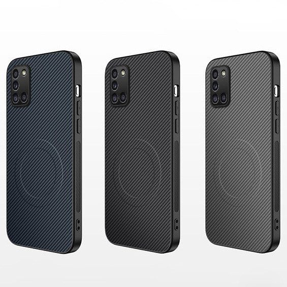 Dành Cho Samsung Galaxy A31 Ốp Lưng Bằng Sợi Carbon Da PU Ốp Lưng Chống Sốc