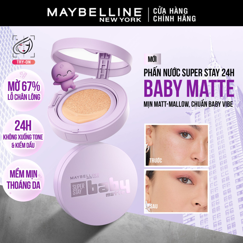 Phấn nước Superstay 24H Baby Matte Cushion Maybelline New York [MỚI] | BigBuy360 - bigbuy360.vn