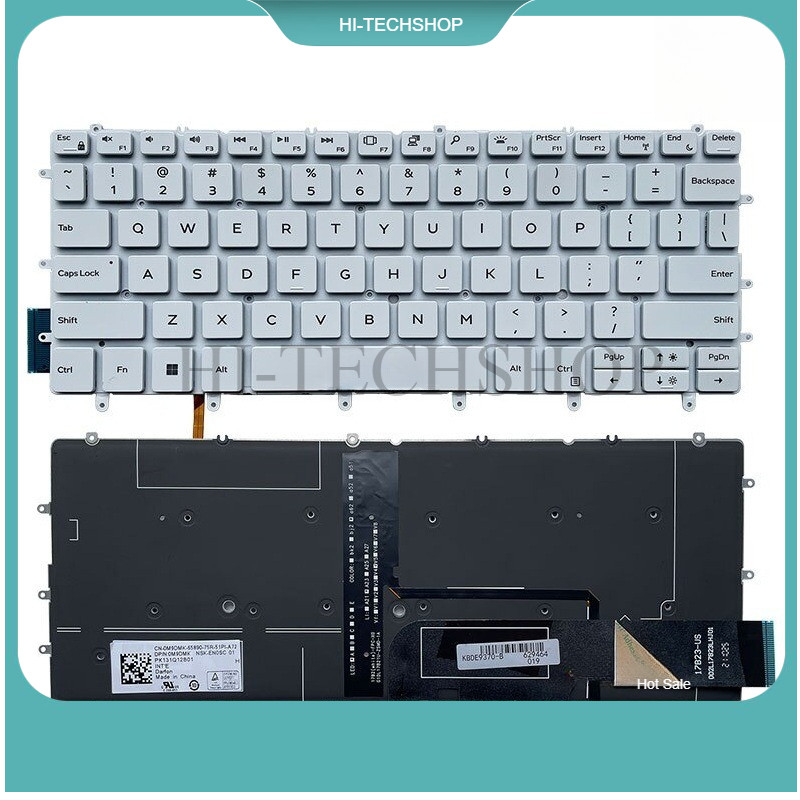 ⭐ ⭐ [Mới] Bàn phím laptop Dell XPS 13 9370 9380 7390 9305 9317 P82G Màu Trắng