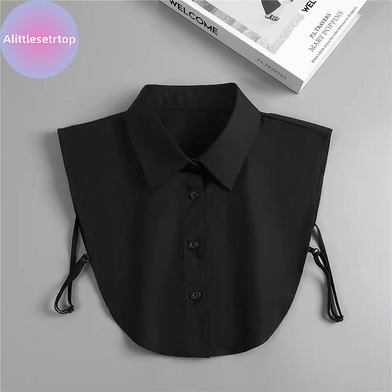 Ao sơ mi nam nữ có thể tháo rời cổ giả màu đen trắng