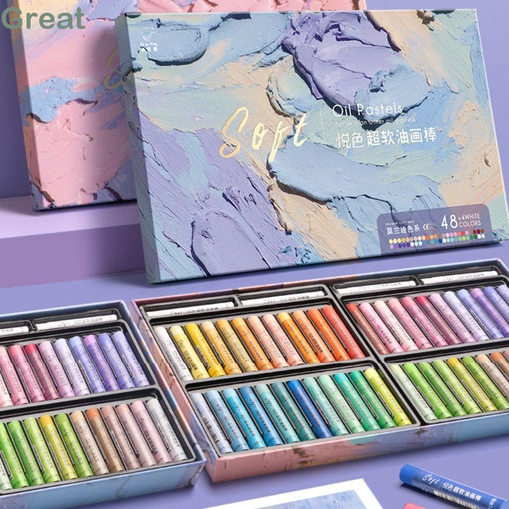 GREAT Artist Soft Oil Pastel Set, Bút chì vẽ tranh chuyên nghiệp an toàn, Quà tặng 24 / 36 / 48 màu 