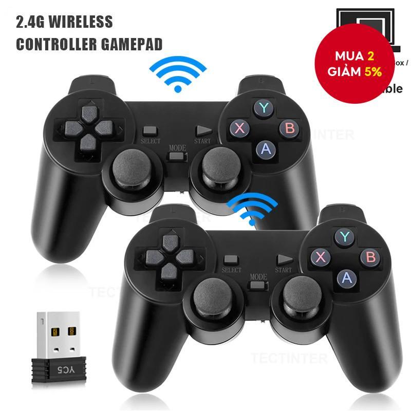 2 PCS Tay cầm chơi game không dây 2.4Ghz, điều khiển chơi game không trễ, USB Joystick cho PC Androi