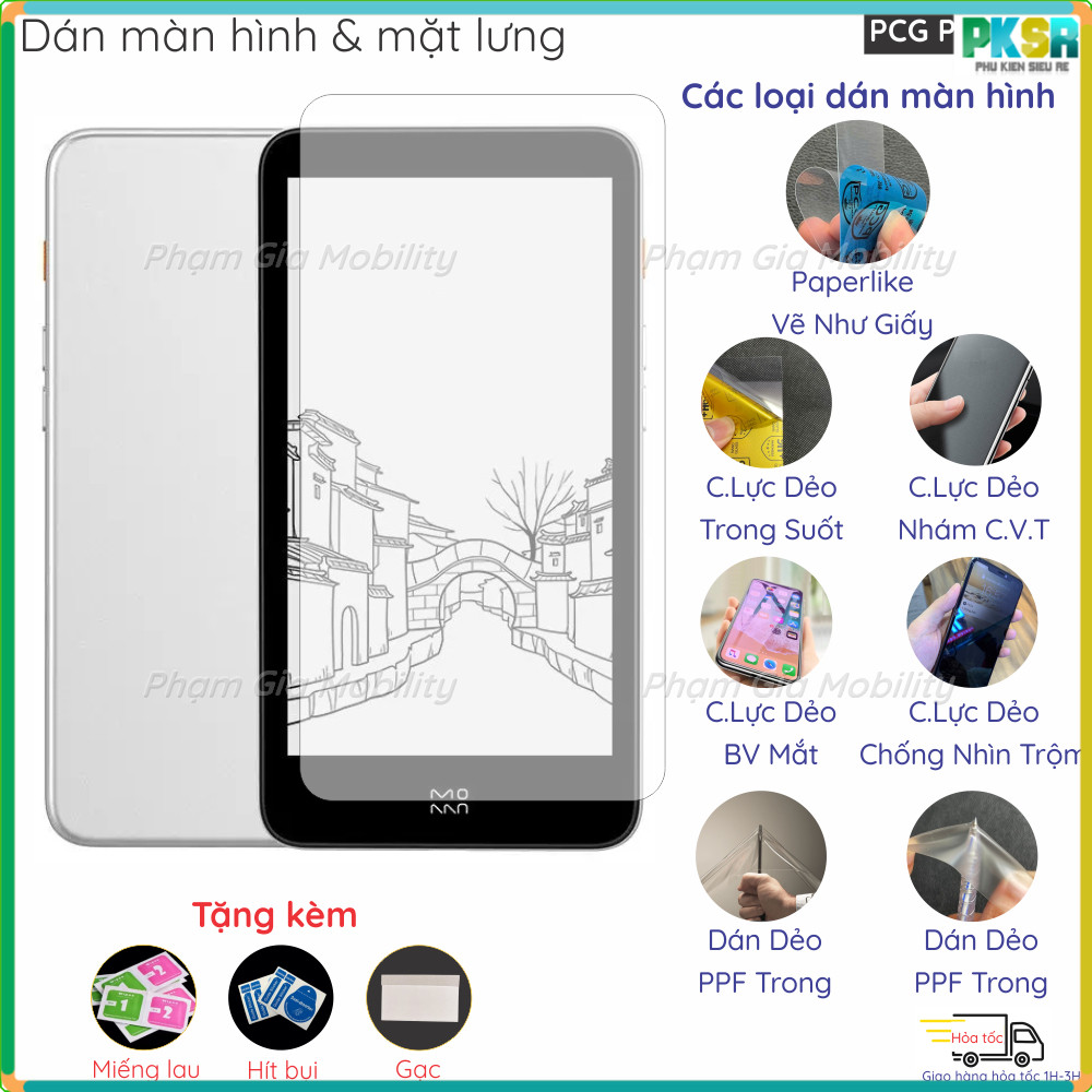 Dán màn hình máy đọc sách Xiaomi Moaan Inkpalm 5 Pro/ Mix 7/ Plus Mini Gen 3 loại Paperlike, nano dẻ