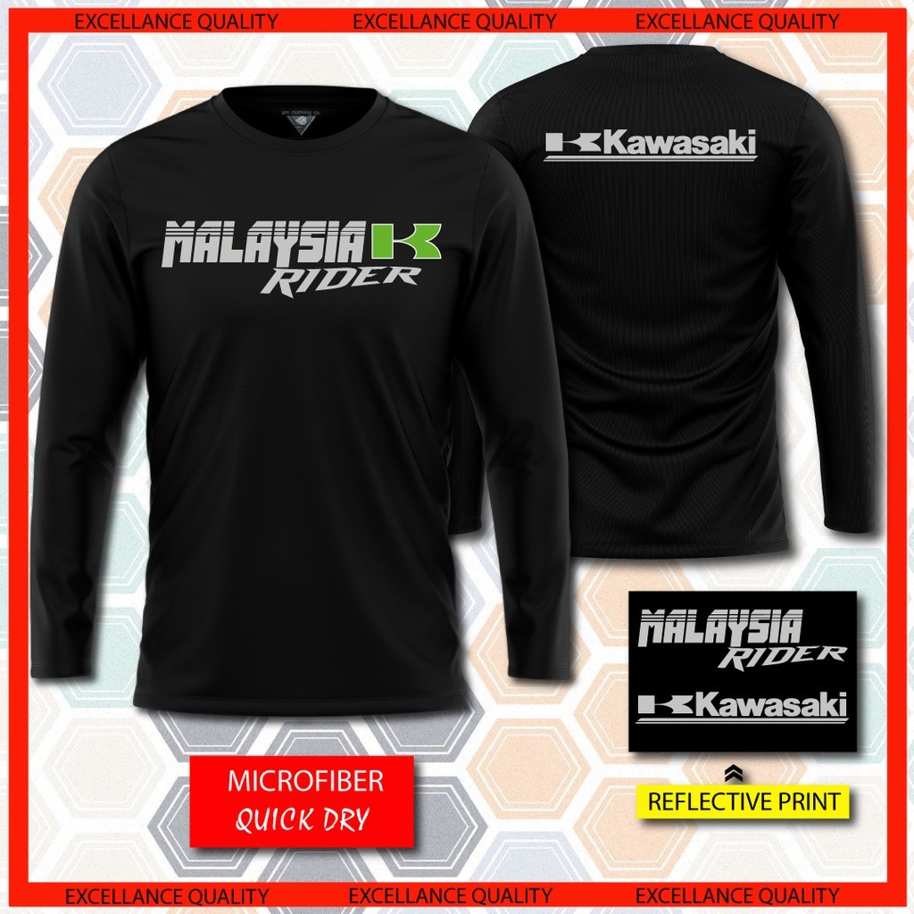 Áo thun Kawasaki | Áo thun Motocycle | Áo thun đi xe | Áo thun Microfiber / In phản quang