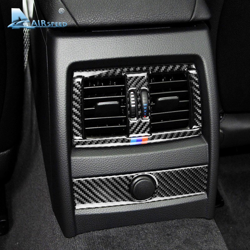 Sợi Carbon Điều Khiển Trung Tâm Ô Tô Điều Hòa Không Khí Lỗ Thông Hơi Viền Miếng Dán Cho Xe BMW F30 F