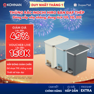  Thùng rác INOCHI Hiro bàn đạp thép đóng nắp nhẹ nhàng dung tích 10L 15L 20L 