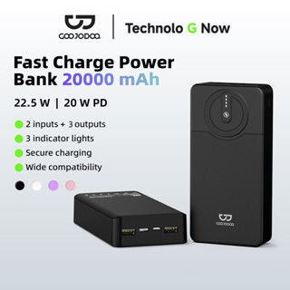 Pin dự phòng GOOJODOQ 20000mAh, sạc nhanh USB, có đèn LED, công suất 22.5W, thích hợp cho điện thoại