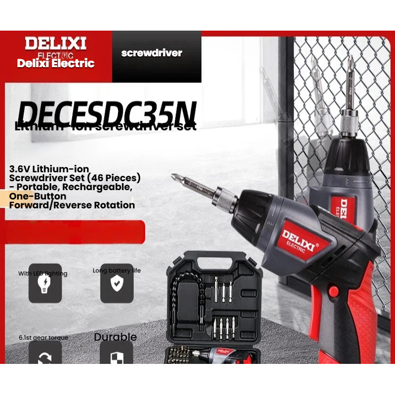 Vít Điện Delixi Tua Vít Điện Đa Năng Tua Vít Nhỏ Sạc Bộ 46 Mảnh DECES35N