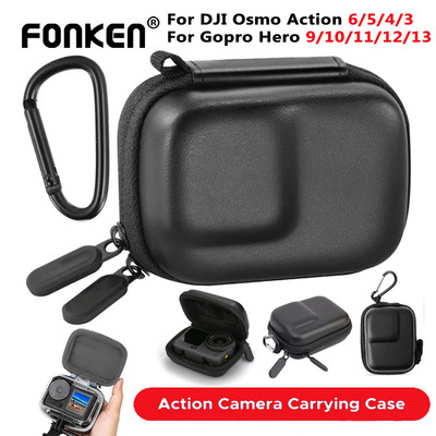 Túi đựng máy ảnh Mini Fonken cho DJI Osmo Action 6 / 5 / 4 / 3 kèm Carabiner cho Gopro Hero9 / 10 / 11 / 12 / 13 Vỏ bảo vệ
