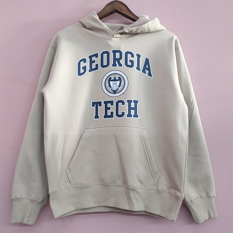 Áo có mũ trùm đầu nam nữ thiết kế với hình quốc huy Georgia Tech rời