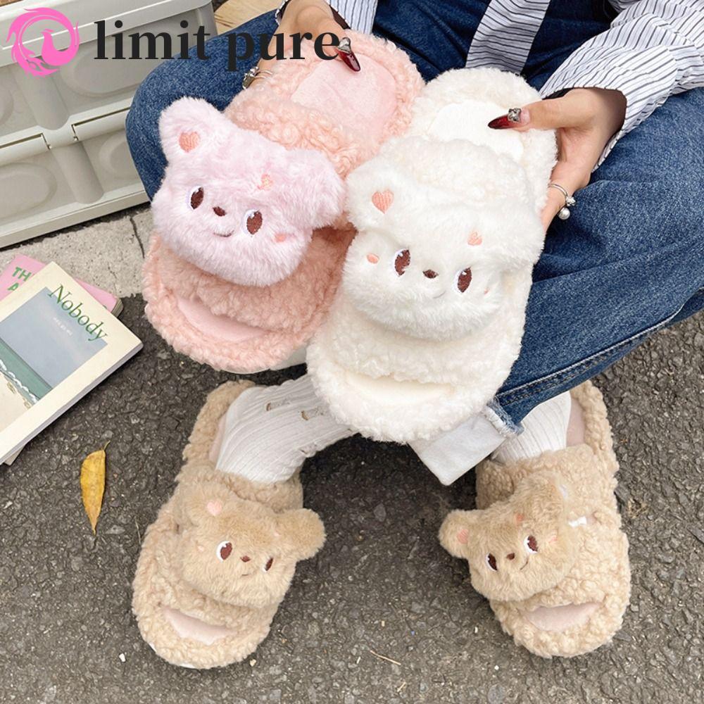 LIMIT PURE Winter Fluffy Slides Im lặng Thoải mái cho bé gái