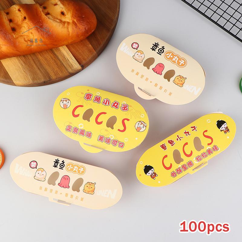 RO > 100 Chiếc Dùng Một Lần Bạch Tuộc Bóng Bao Bì Hộp Thực Phẩm Đường Phố Nhật Bản Takoyaki Takeaway