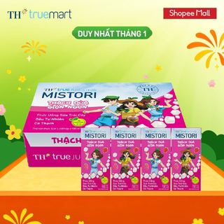  Thùng 48 hộp thức uống Sữa trái cây hương Dâu có thạch  TH true JUICE milk MISTORI 180ml  180ml x 48  