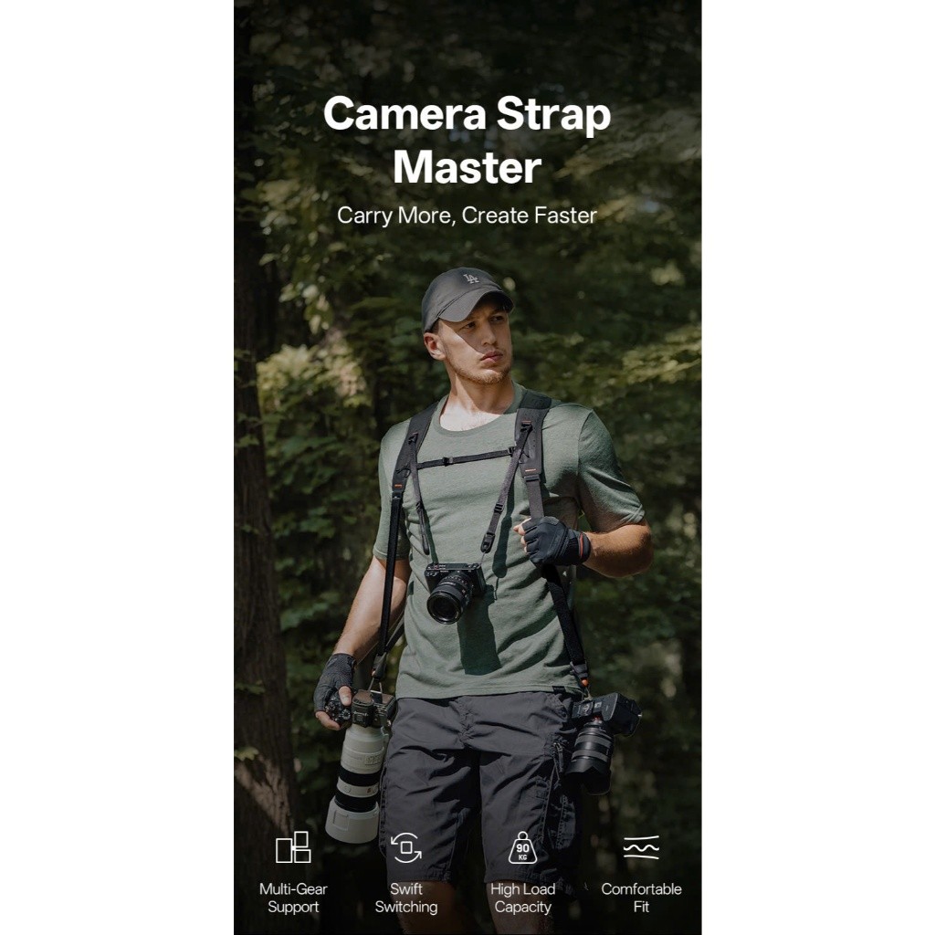 Dây đeo cùng lúc 2 máy ảnh PGYTECH Camera Strap Master - PCB-275 / PCB-531 - Hàng chính hãng - Hàng 