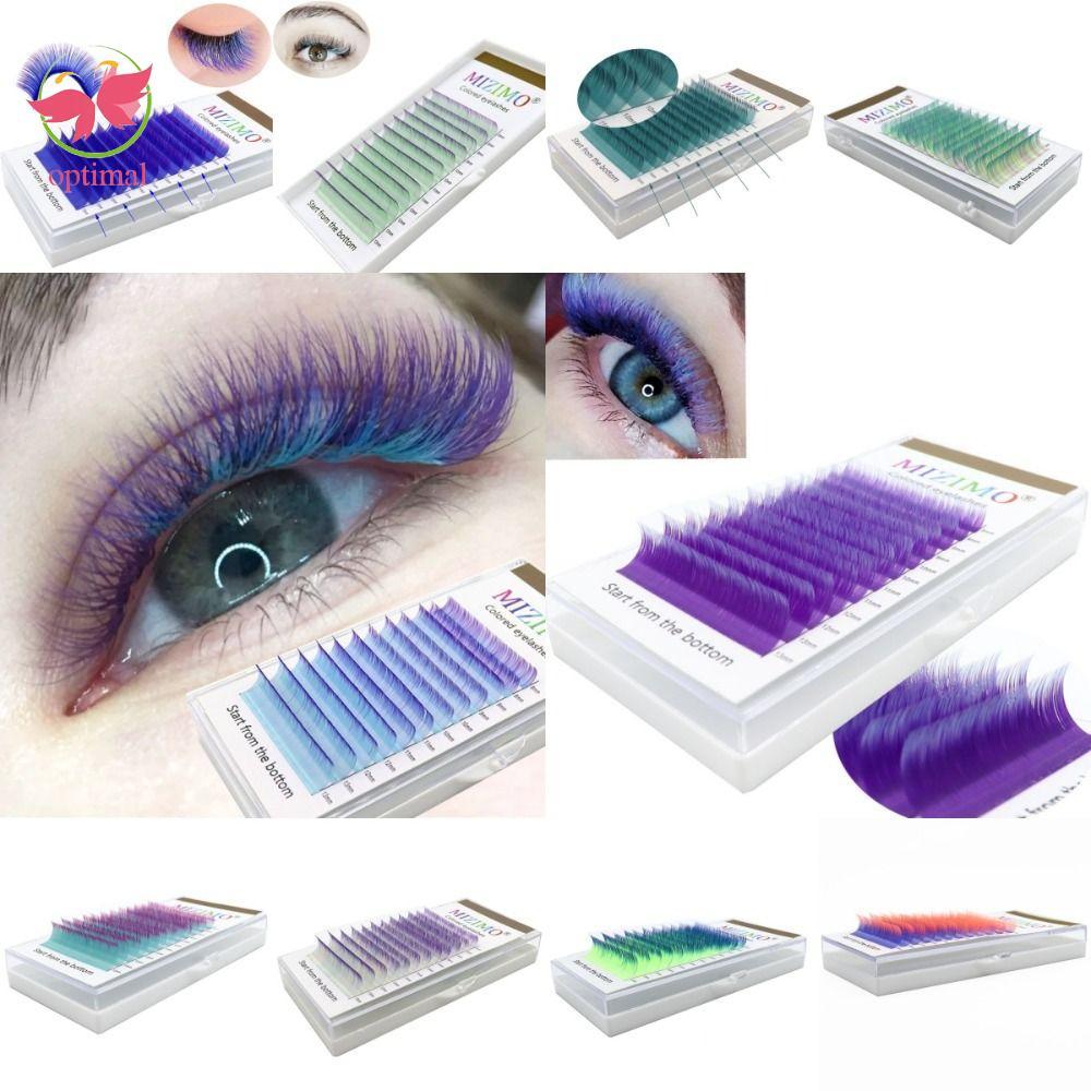 optimal limit OPTIMAL GIỚI HẠN 12 hàng / bộ Lông mi màu riêng lẻ, Lông mi giả trang điểm 8-13mm, Mô 
