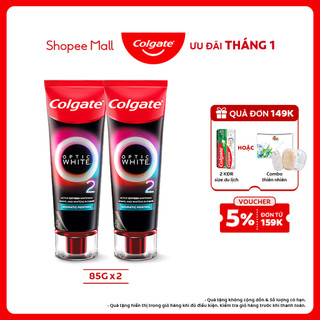  Bộ 2 Kem Đánh Răng Colgate trắng răng TRONG 3 NGÀY Optic White O2 với Oxy Hoạt Tính 85g tuýp 