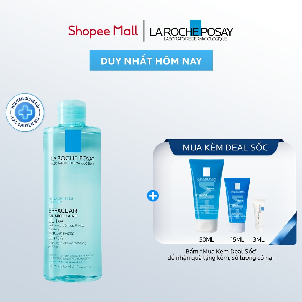 Nước tẩy trang làm sạch sâu da dầu nam & nữ La Roche-Posay Effaclar Micellar Water 400ml