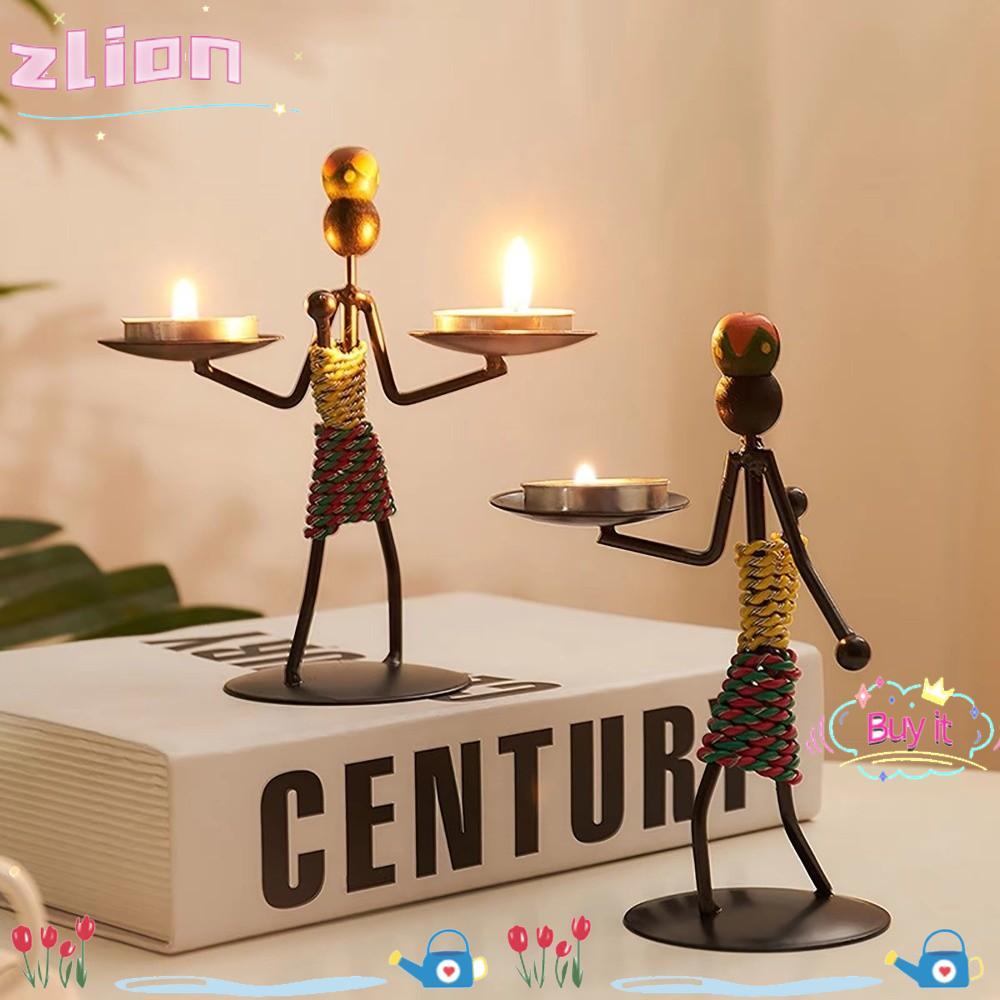 ZLION 1 Chân Nến, Kim Loại Knick-knack Đạo Cụ Chân Nến, Sáng Tạo Handmade Sắt Lãng Mạn Đèn Nến Trang