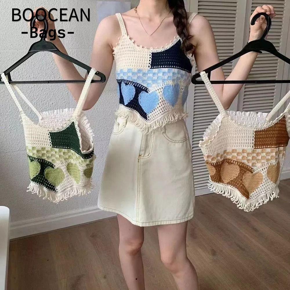 Xe tăng Bikini BOOCEAN, Áo Crop top không tay rỗng, Áo Vest nữ móc