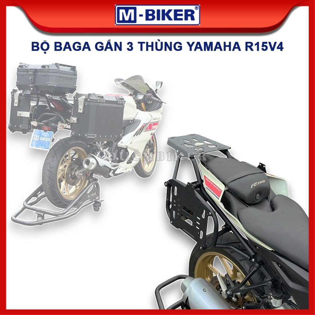 Baga R15V4, Baga sau R15M, Bộ baga gắn 3 thùng dành cho Yamaha R15M | M-Biker